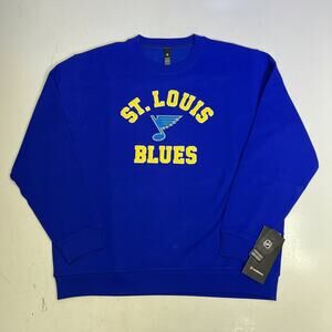 LULULEMON St. Louis Blues Steady State College Crewneck Men's Sz XL Cobalt Blue